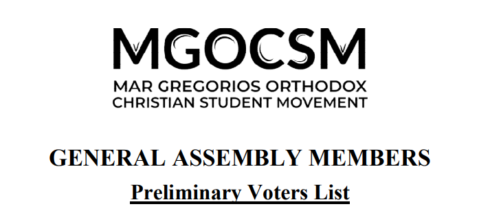 MGOCSM General Assembly 2026 Preliminary Voters’ List Published
